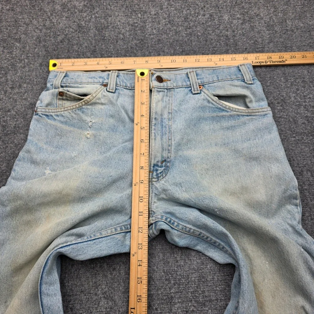 Vintage 1990 Levis 550 Orange Tab Jeans Mens 34x34 Made in USA Light Wash Blue